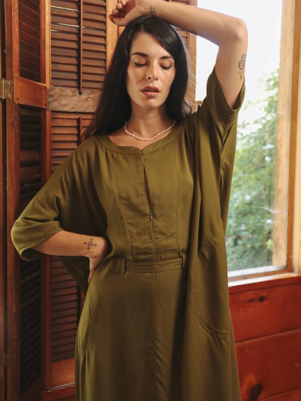 NWT Oddbird Rüya Tunic Olive - Picture 3 of 3